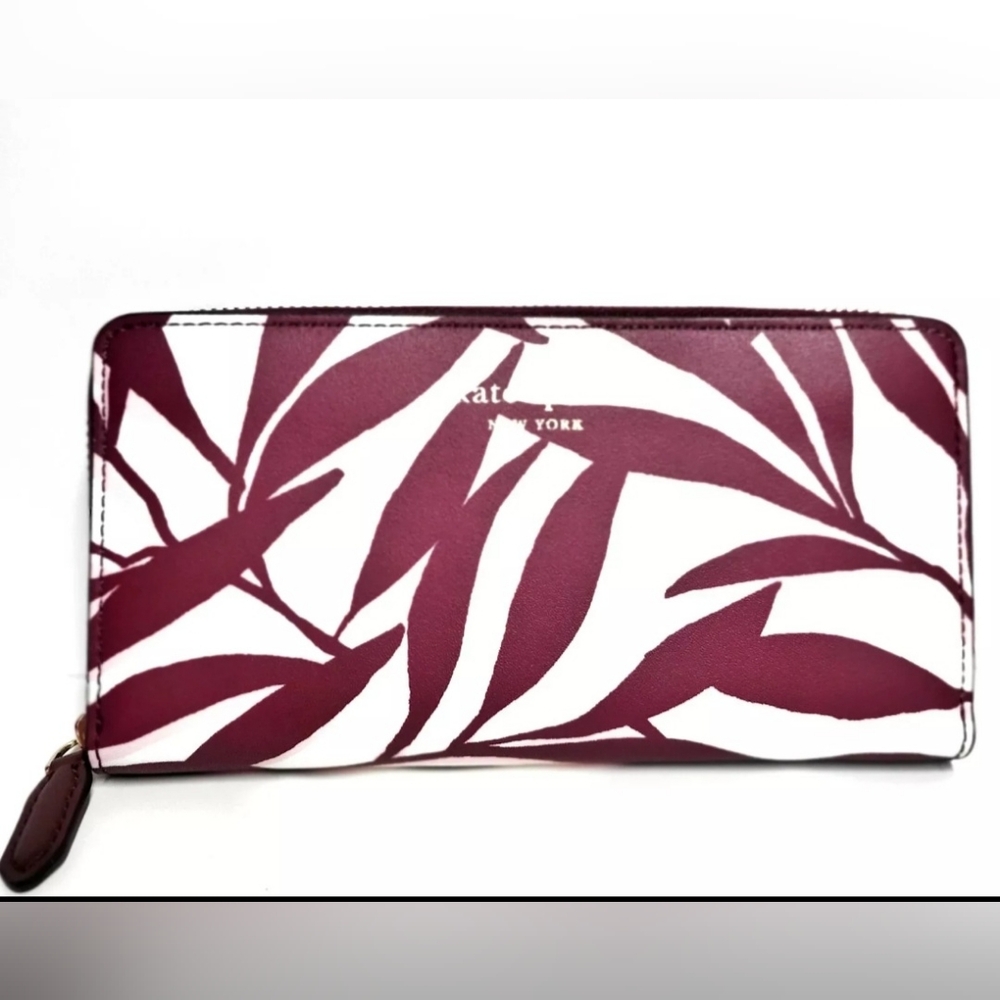 ❤🤍♠️KATE SPADE♠️🤍❤️ Jana Foliage Large Continental Wallet NWT